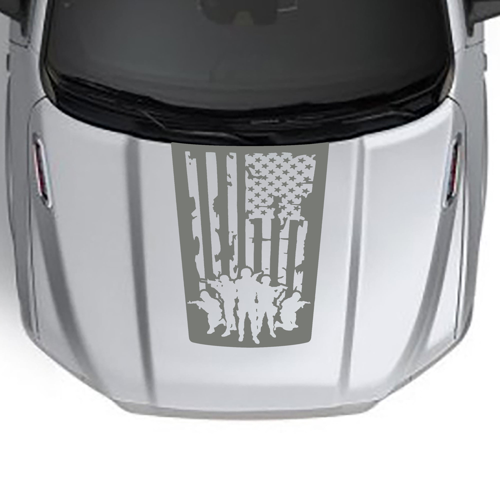 army flag base hood graphics for dodge ram 1500 2019 to 2023 gray