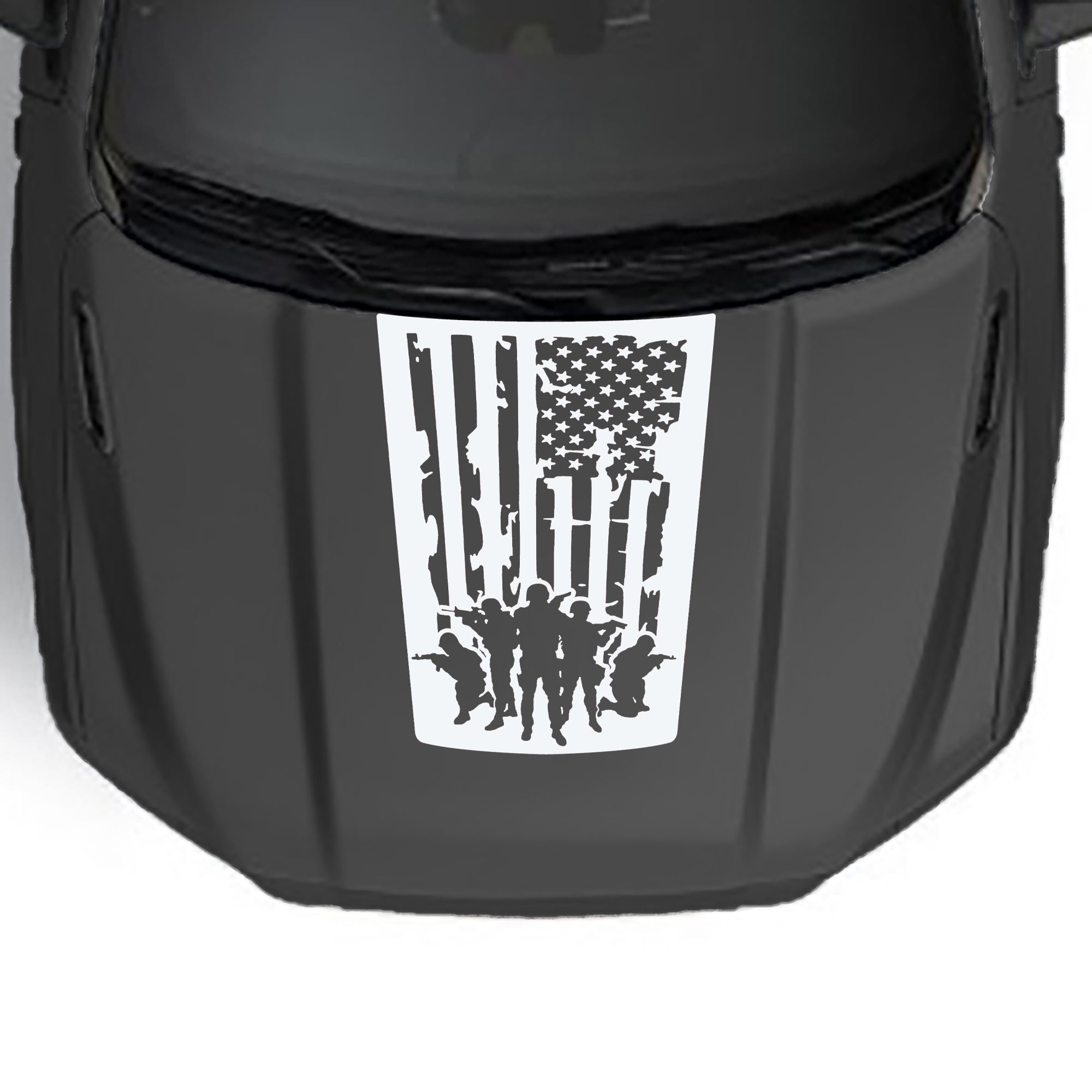 army flag base hood graphics for dodge ram 1500 2019 to 2023 white