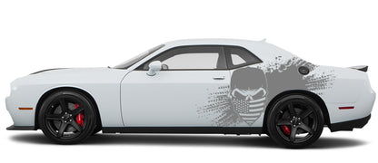 bandana flag skull side graphics for dodge challenger 2008 to 2023 models gray