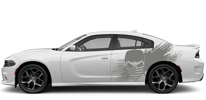 us flag bandana skull side graphics for dodge charger 2015 to 2023 models gray