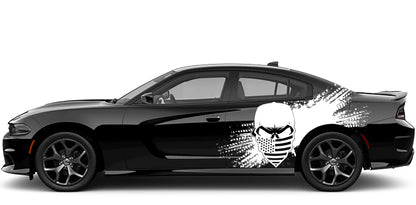 us flag bandana skull side graphics for dodge charger 2015 to 2023 models white