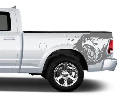 bear bed graphics for dodge ram 2008 to 2018 models gray