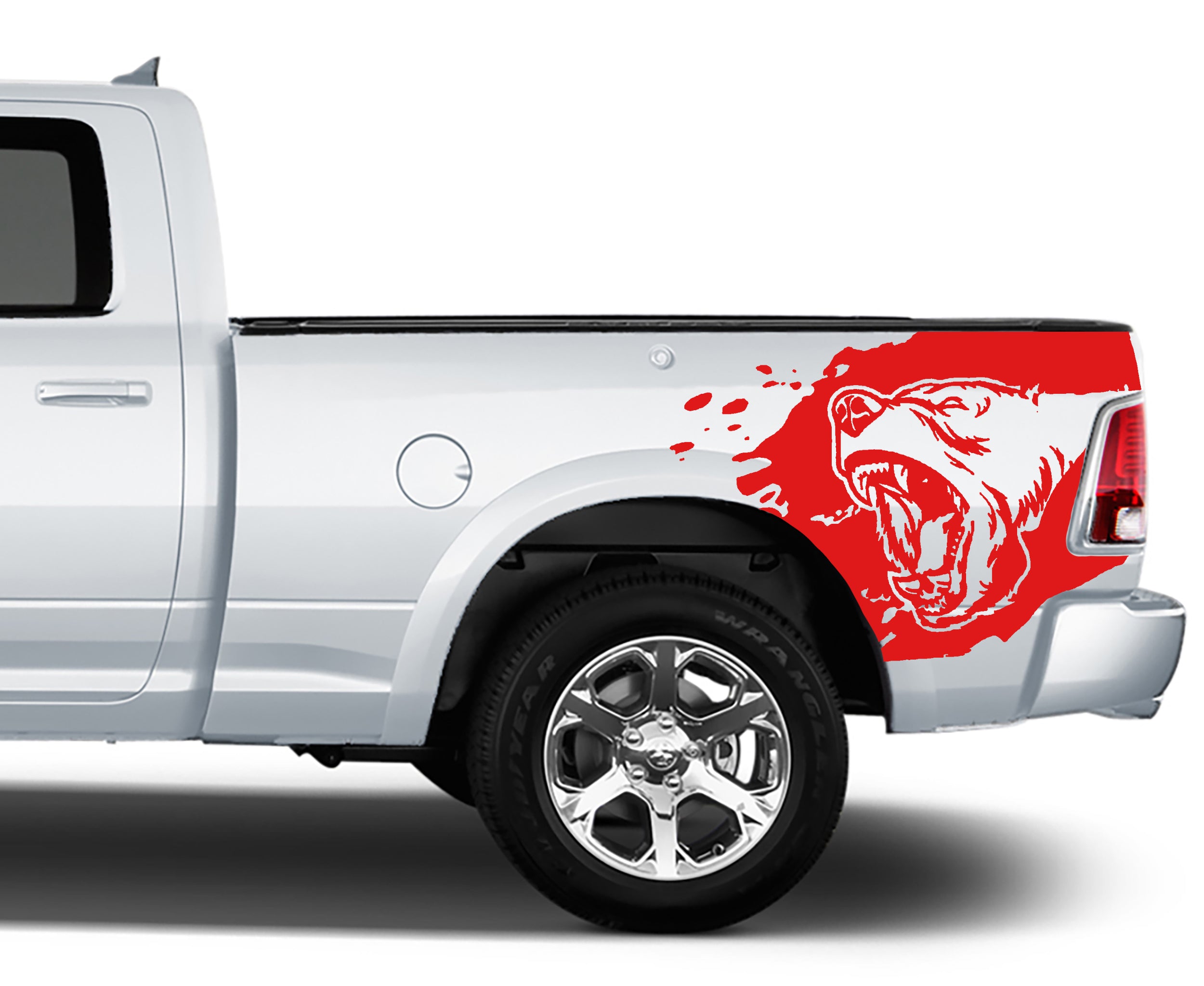bear bed graphics for dodge ram 2008 to 2018 models red