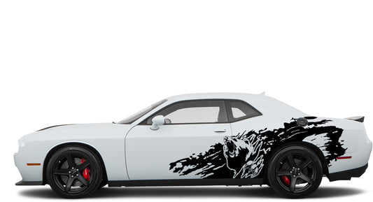 Dodge Challenger Side Splash Bear Decals (Pair) : Vinyl Graphics Kit Fits (2008-2023)