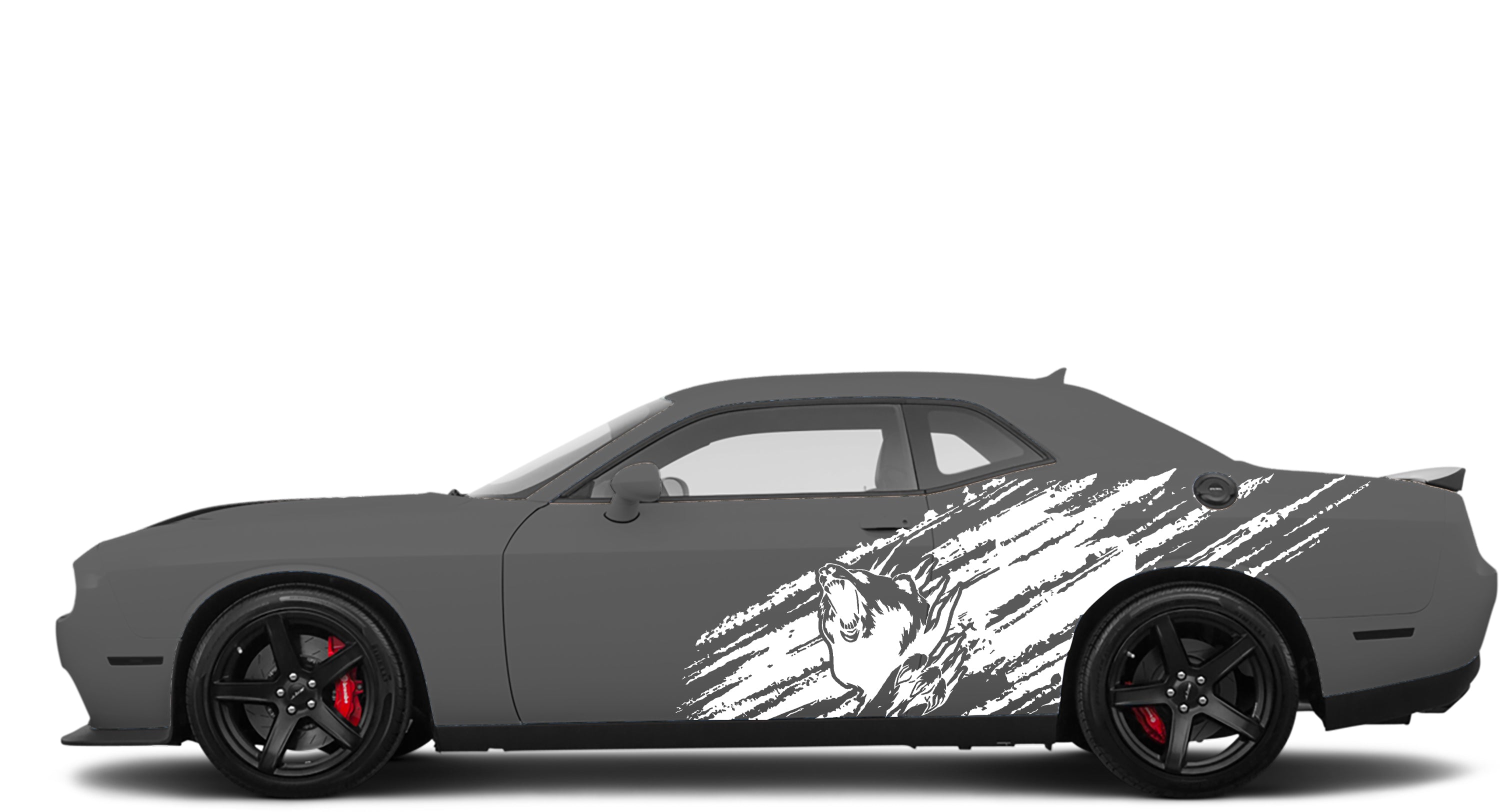 bear mud splash side graphics for dodge challenger 2008 to 2023 models white