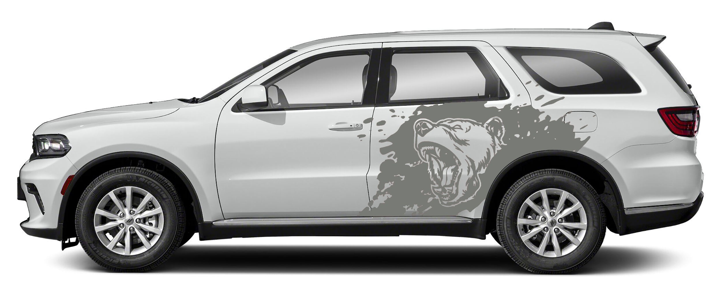 bear splash side graphics for dodge durango 2021 to 2024 models gray