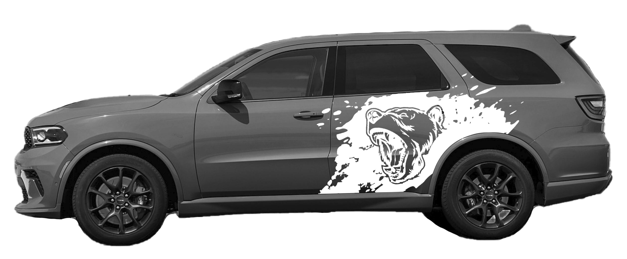 bear splash side graphics for dodge durango 2021 to 2024 models white