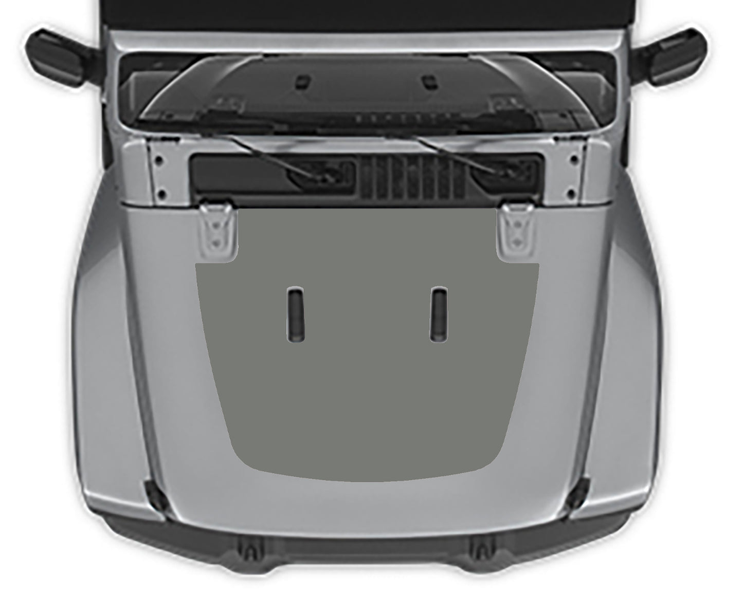 Jeep Wrangler Jl hood Blackout Decal gray