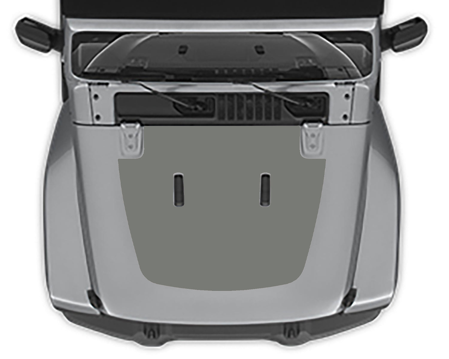Jeep Wrangler Jl hood Blackout Decal gray