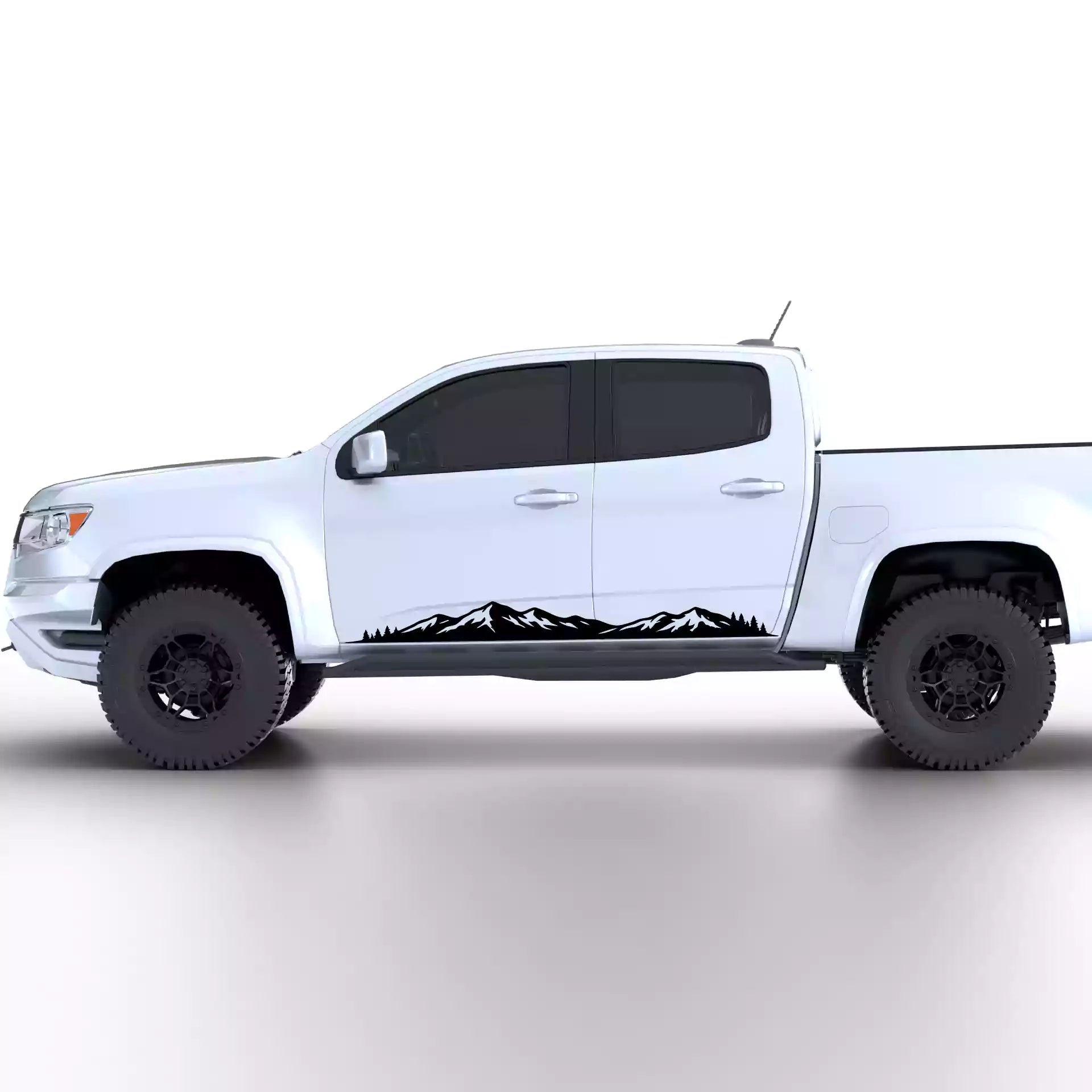 2015-2022 Chevrolet Colorado Mountain Range Rocker Stripes Vinyl Graphics Kit Black