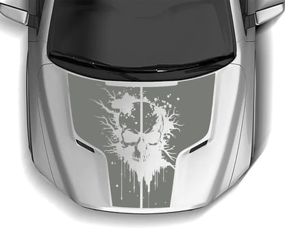 devil skull hood graphics for dodge ram hemi 2009 to 2018 models gray