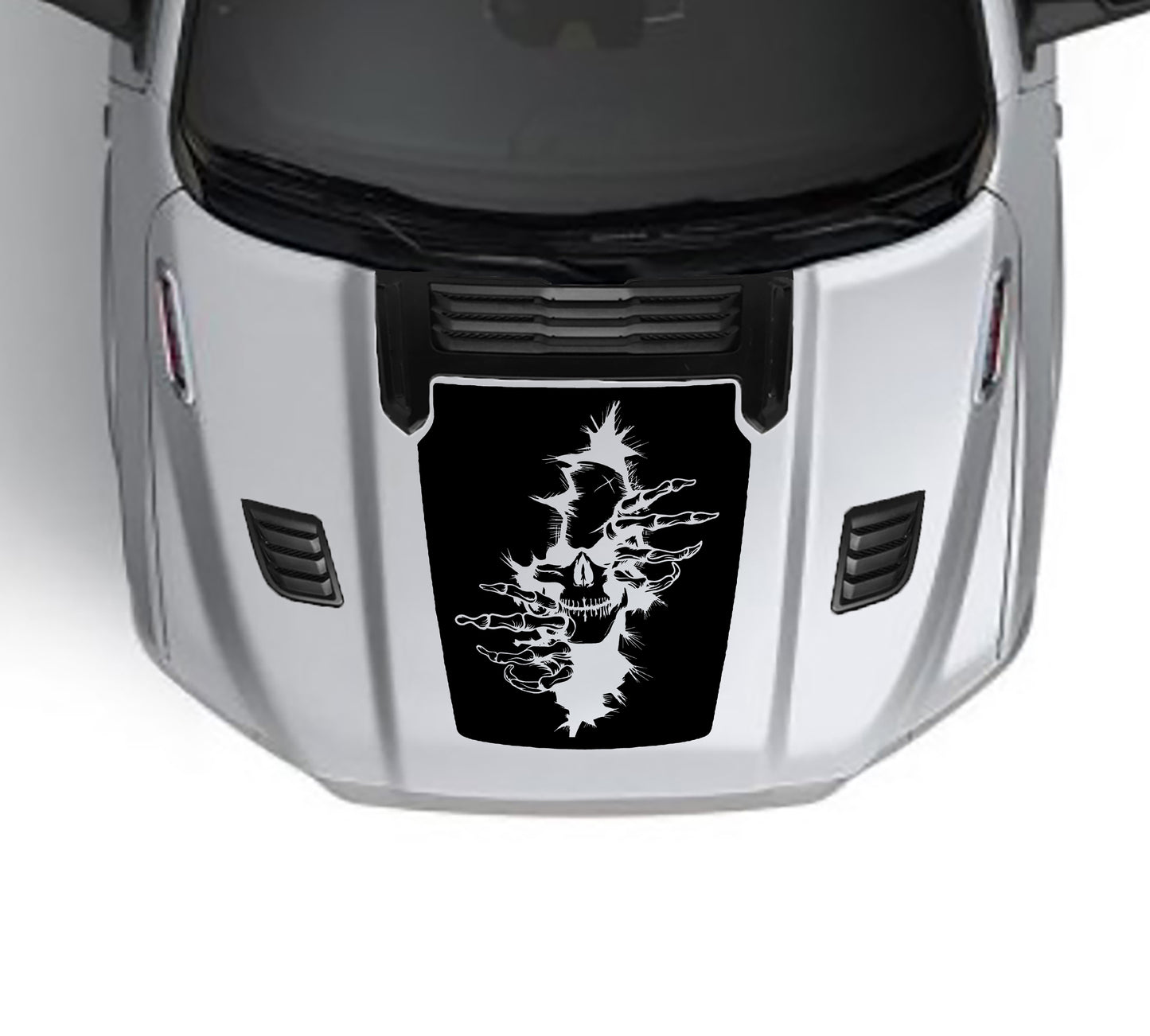 devils skull performance hood graphics for dodge ram 1500 2019 to 2023 models black