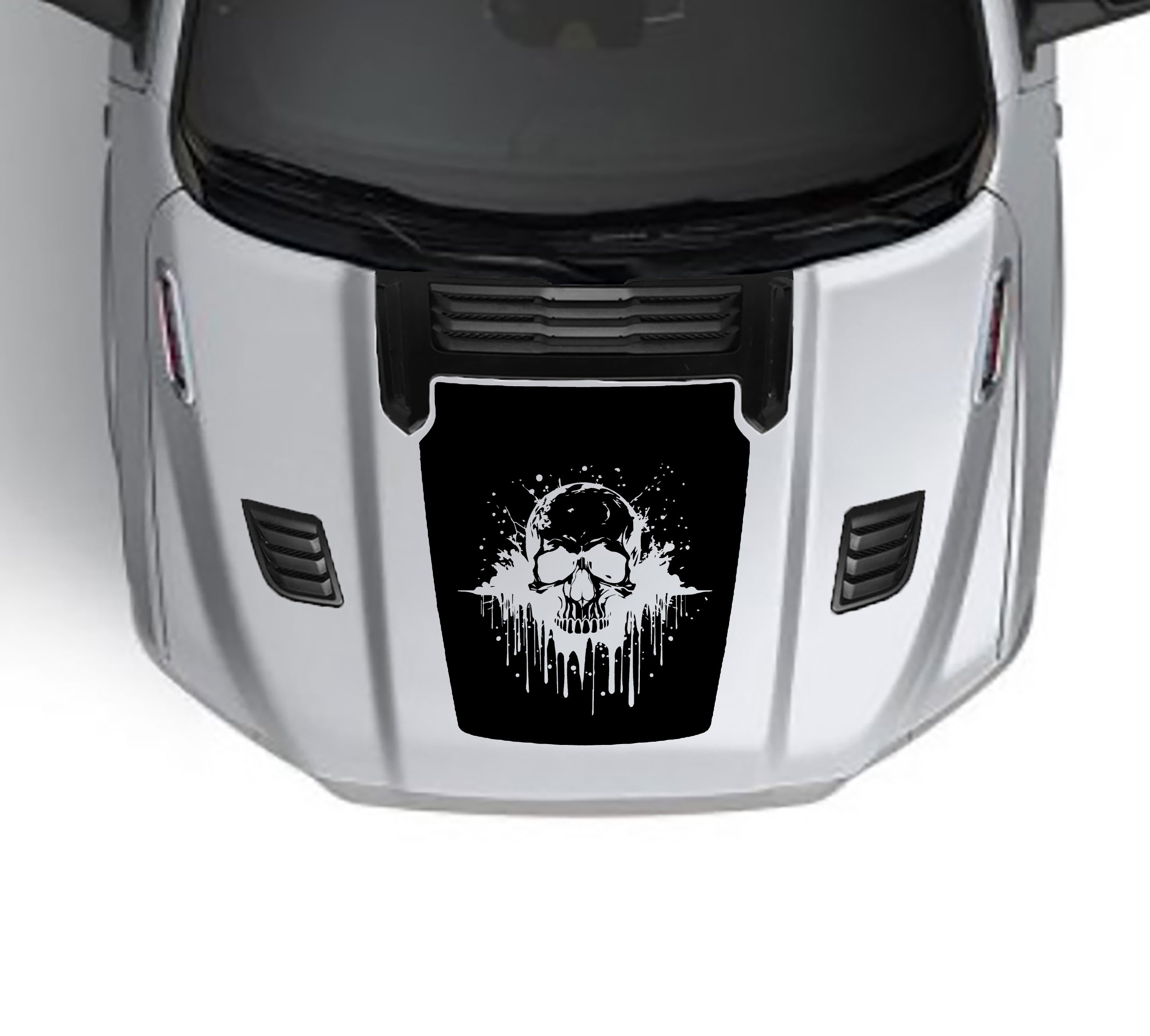devil skull performance hood decal for dodge ram 1500 2019 to 2023 models black