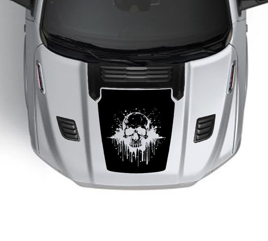 devil skull performance hood decal for dodge ram 1500 2019 to 2023 models black