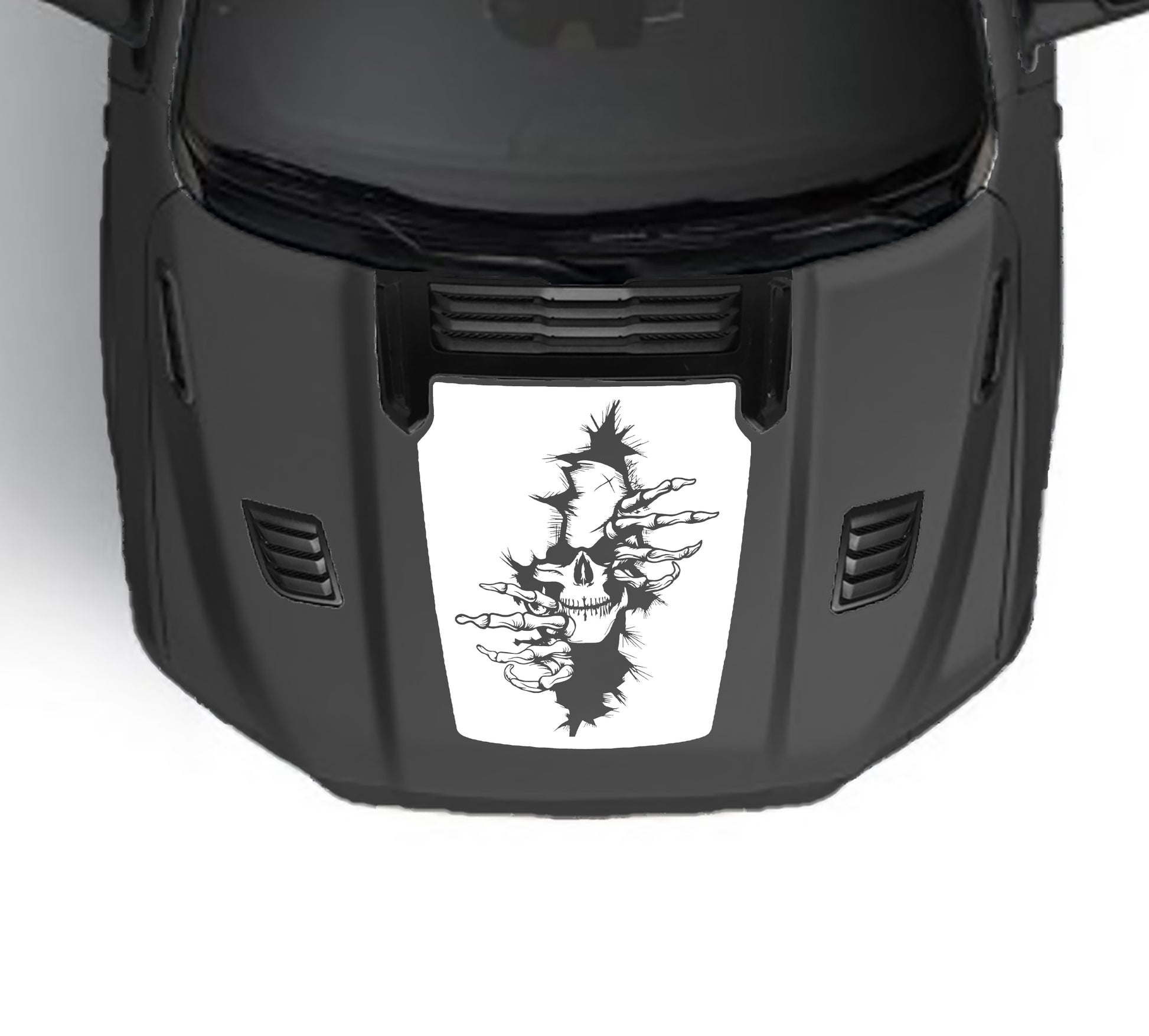 devils skull performance hood graphics for dodge ram 1500 2019 to 2023 models white