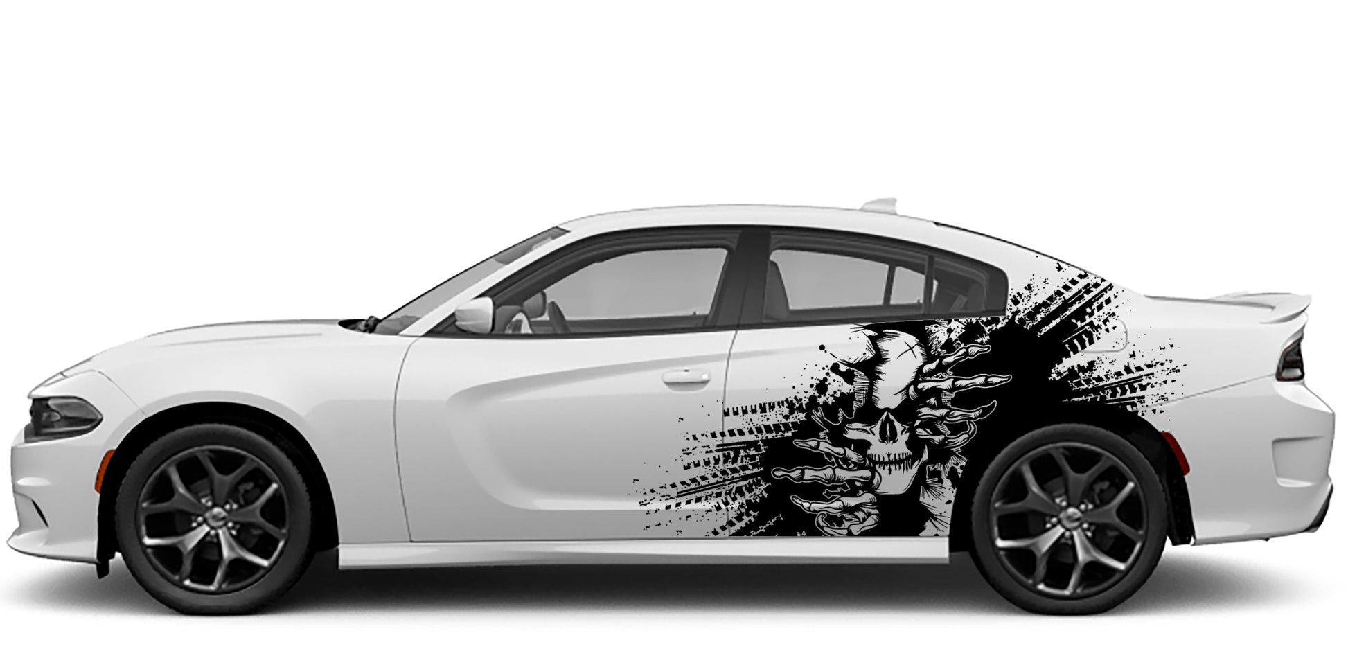 Dodge Charger Devil's Skull Side Decals (Pair) : Vinyl Graphics Kit Fits (2015-2023)