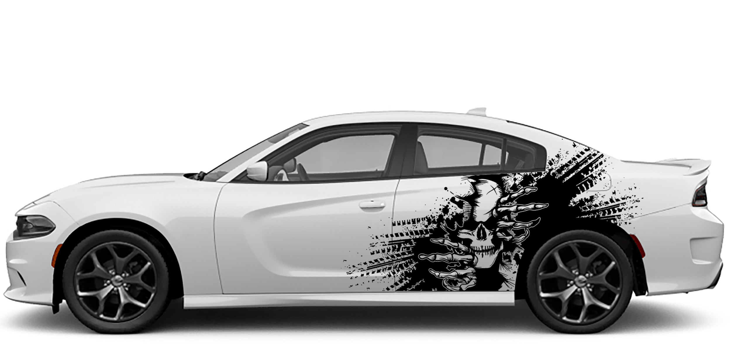 Dodge Charger Devil's Skull Side Decals (Pair) : Vinyl Graphics Kit Fits (2015-2023)