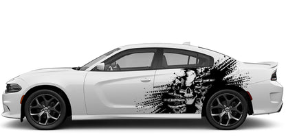 Dodge Charger Devil's Skull Side Decals (Pair) : Vinyl Graphics Kit Fits (2015-2023)