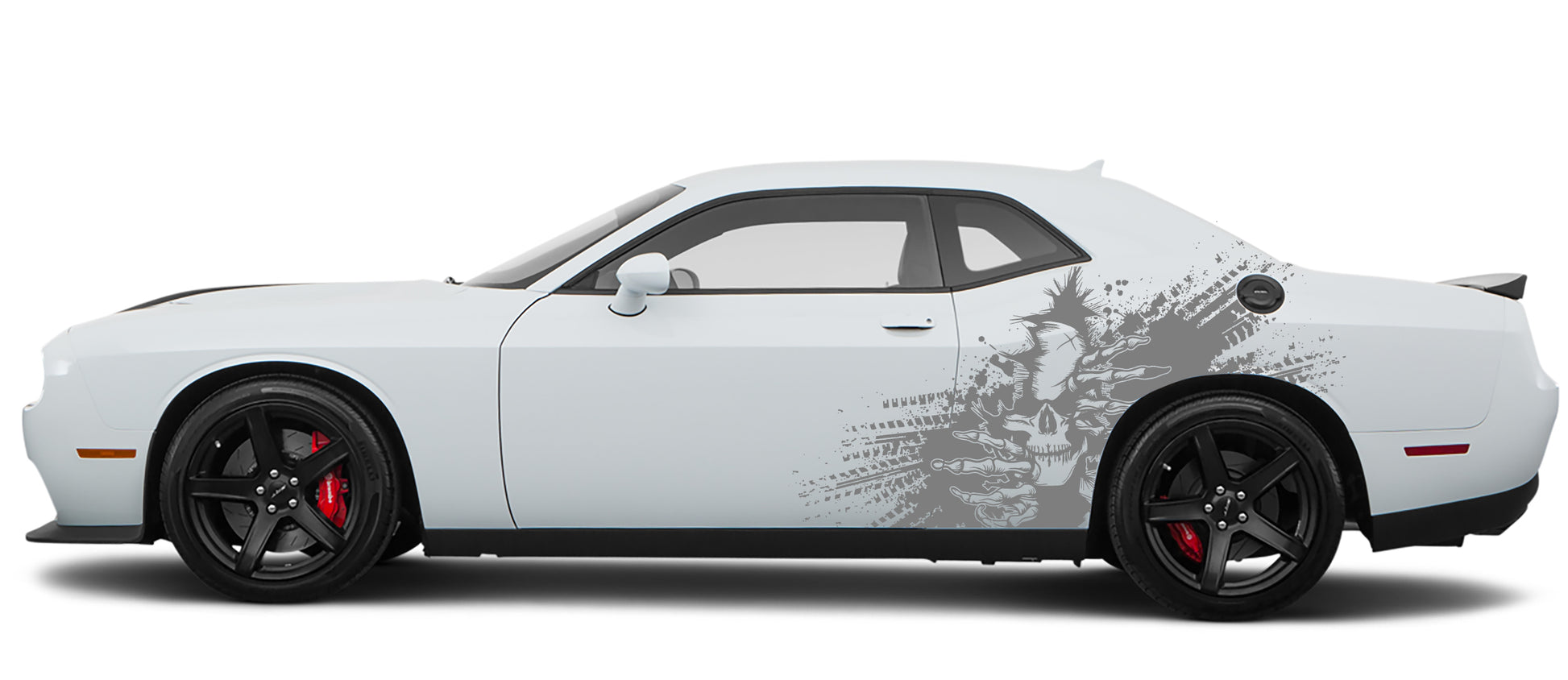 devils skull side splash decals for dodge challenger 2008 to 2023 models gray
