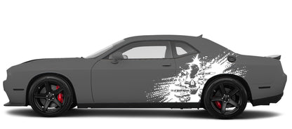 devils skull side splash decals for dodge challenger 2008 to 2023 models white