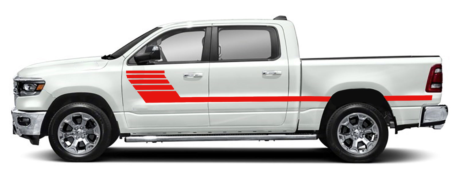 hockey stripes for dodge ram 2018 to 2022 models red