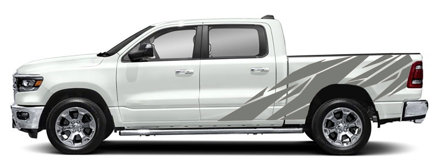 geometric side graphics for dodge ram 2018 to 2023 models  gray