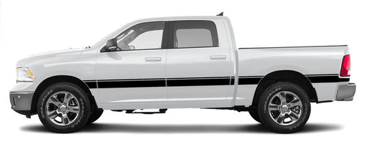 Dodge Ram Belt Center Side Stripes Decals (Pair) : Vinyl Graphics Kit Fits (2009-2018)