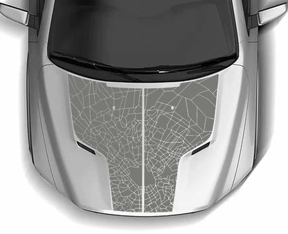 DODGE RAM 1500 HOOD vinyl decal stickers custom hemi (2009-2018) gray