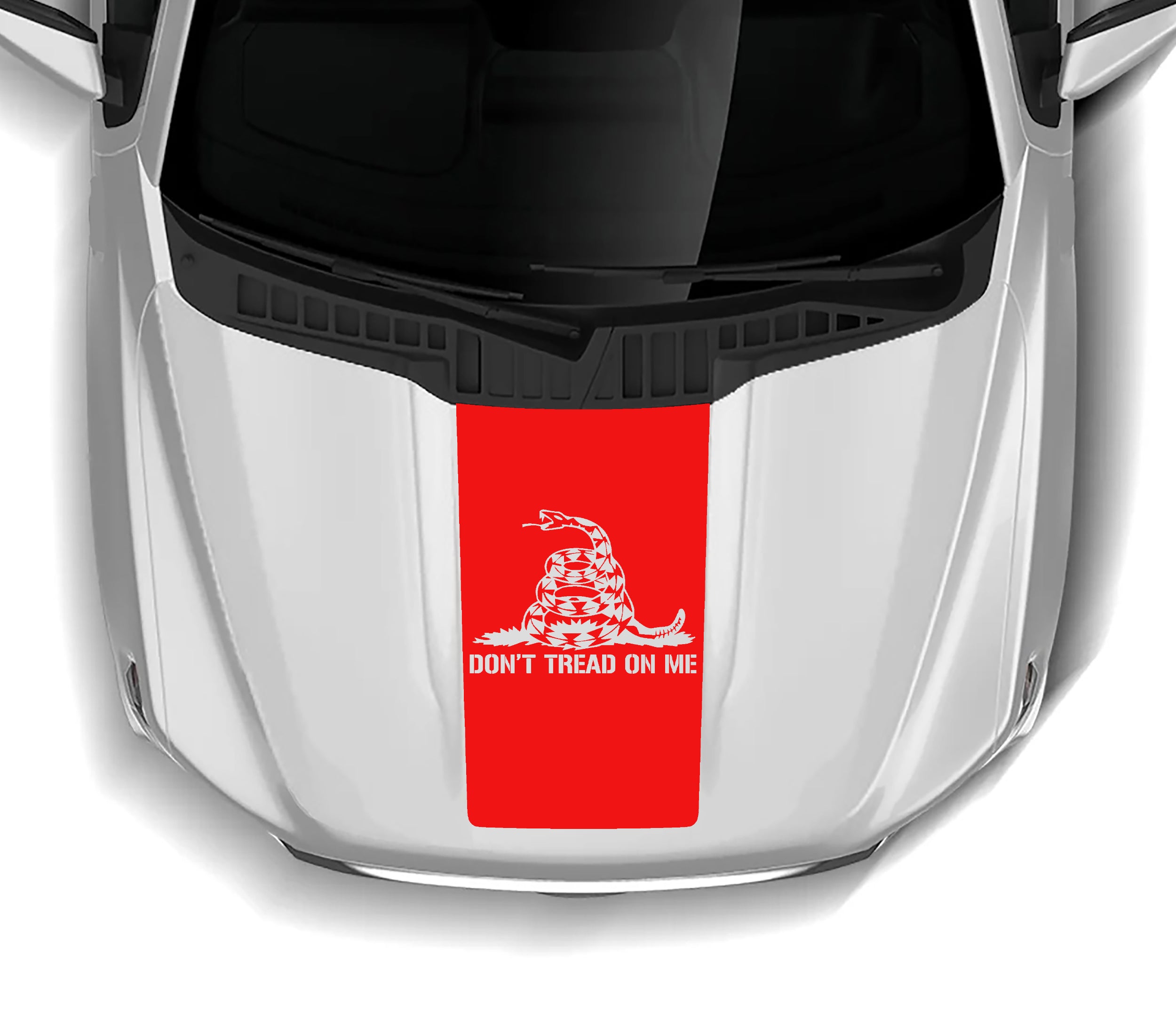 dont tread on me hood decal for ford f 150 2021 to 2023 models red