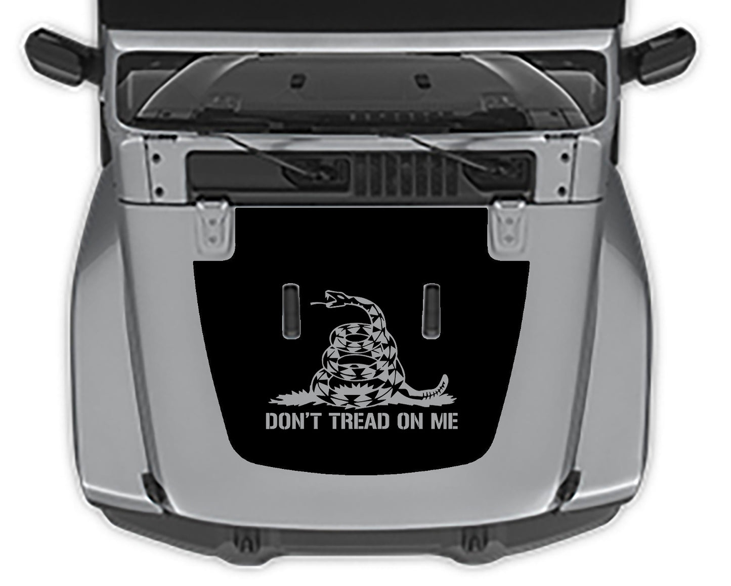 dont tread mon me hood decal for jeep wrangler jl black