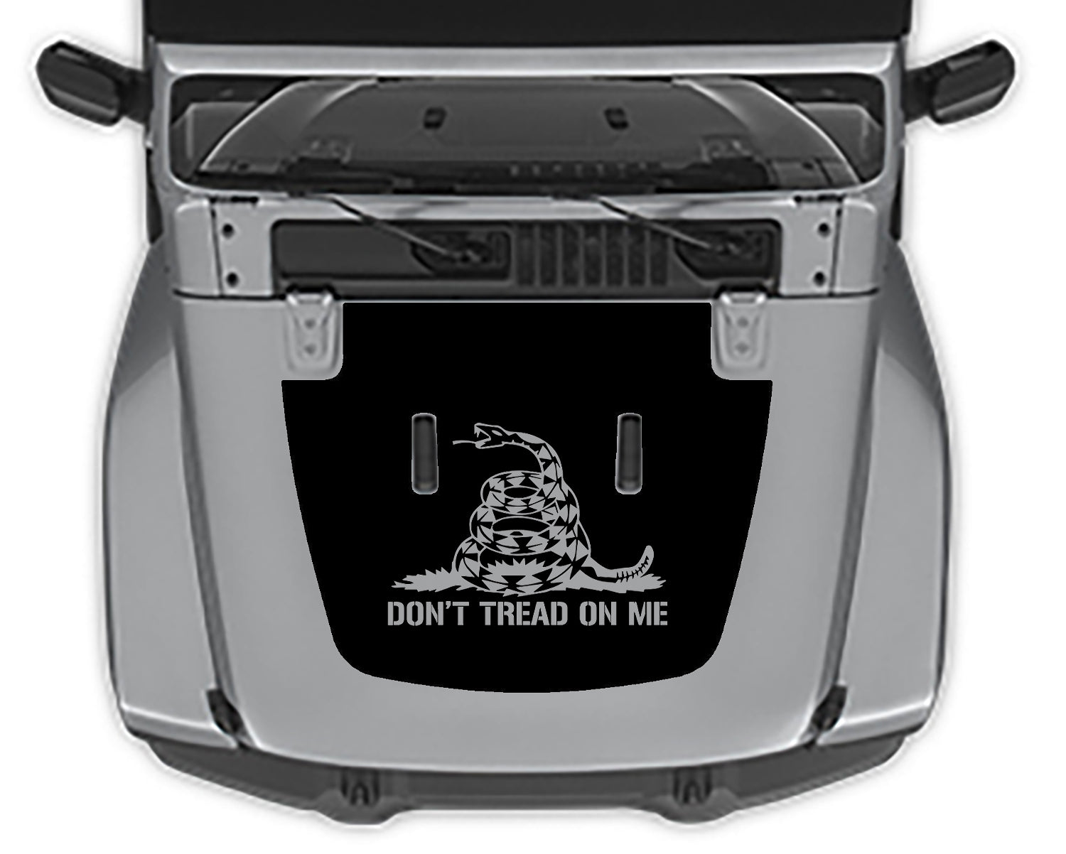 dont tread mon me hood decal for jeep wrangler jl black