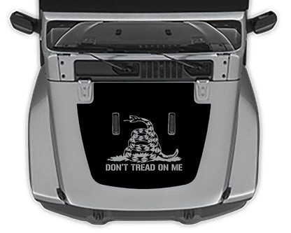 dont tread mon me hood decal for jeep wrangler jl black