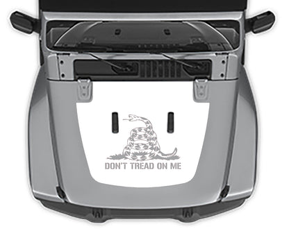 dont tread mon me hood decal for jeep wrangler jl white