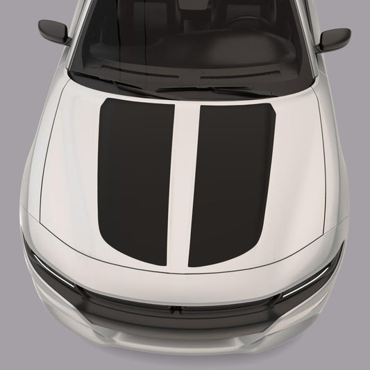 Hood Accent Stripes Vinyl Decals white car black stripes