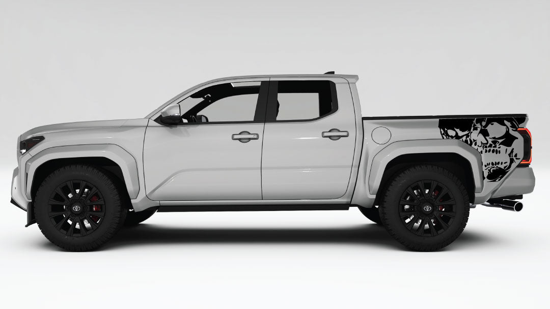 Double Skull Bed Decals Graphics for Toyota Tacoma 4th Gen