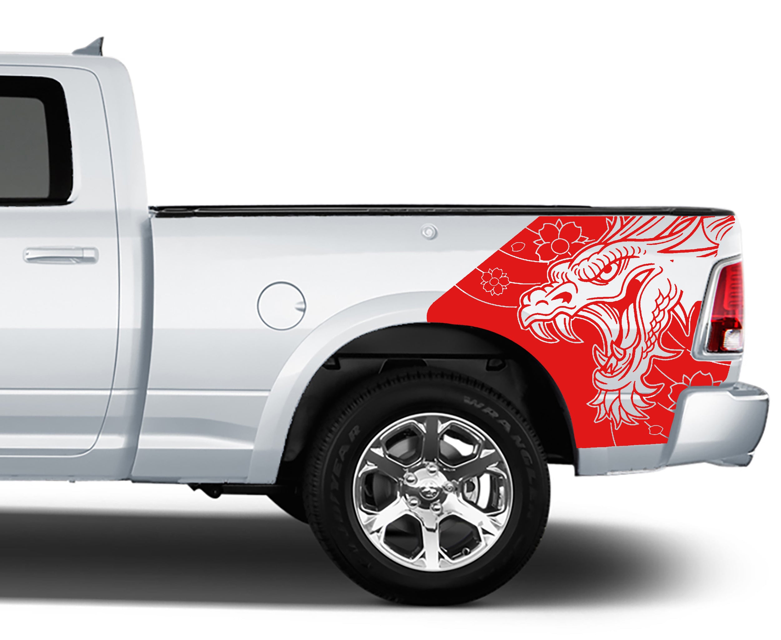 dragon bed graphics for dodge ram 2008 to 2018 models red