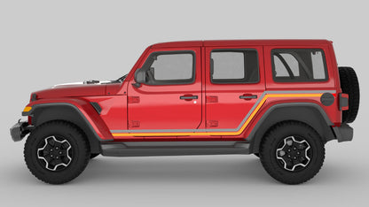 gray and yellow color Dual Side Stripes Decals Kit for Jeep Wrangler JL