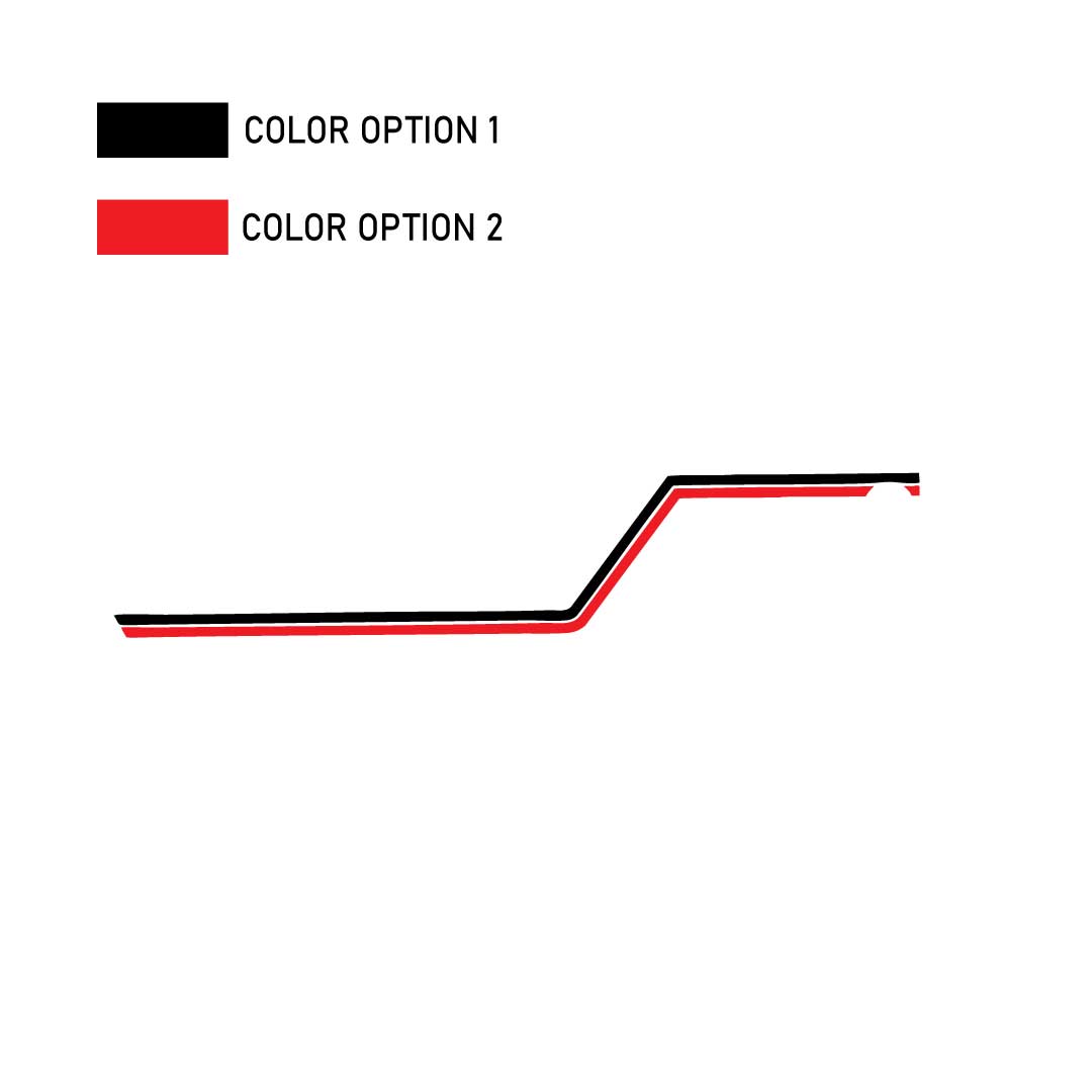 black and red color Dual Side Stripes Decals Kit for Jeep Wrangler JL