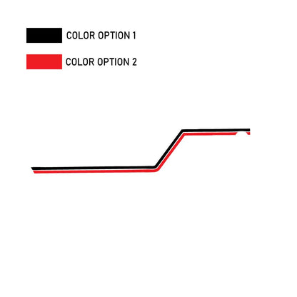 black and red color Dual Side Stripes Decals Kit for Jeep Wrangler JL