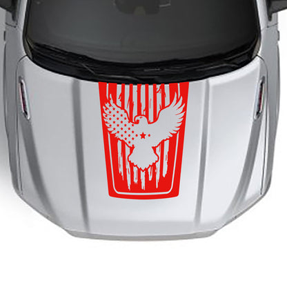 eagle flag hood decal for dodghe ram 1500 2019 to 2023 models red