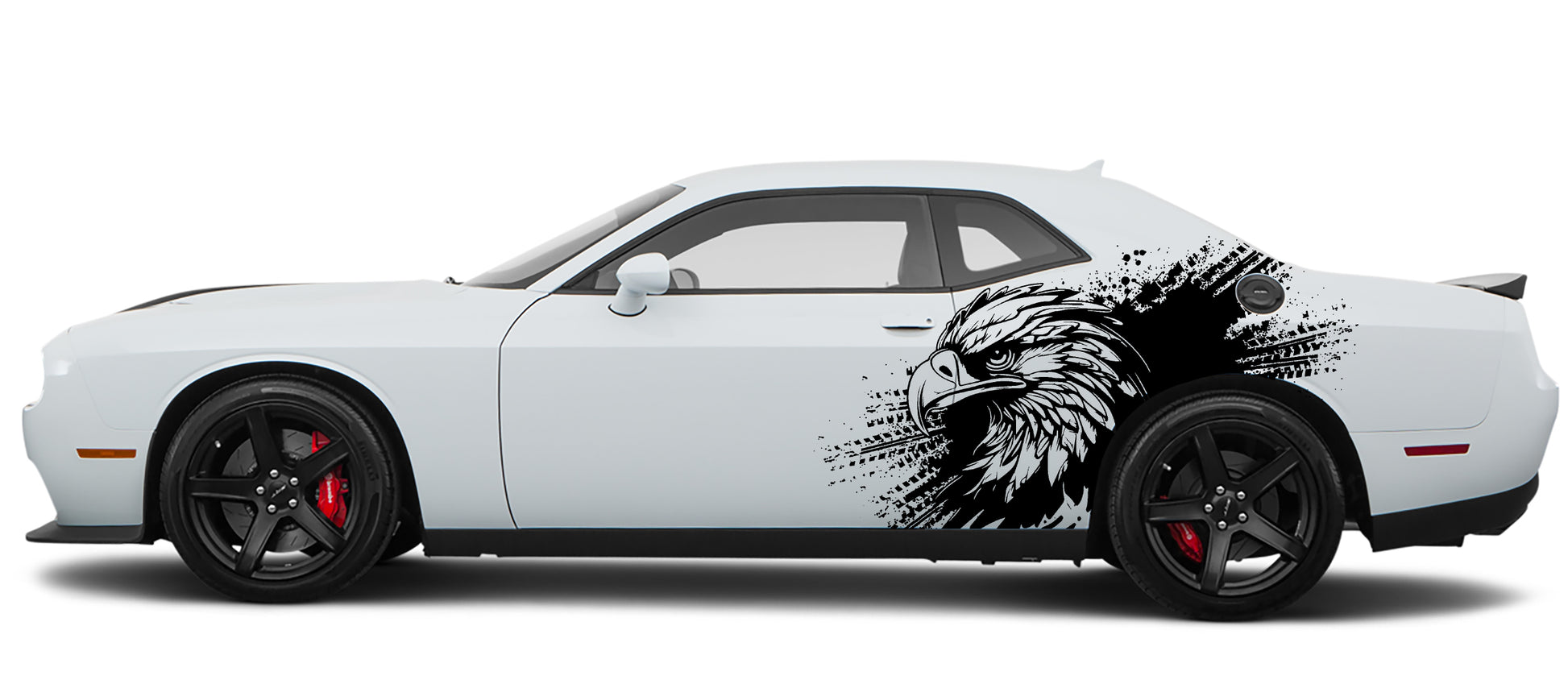 Dodge Challenger Eagle Splash Side Decals (Pair) : Vinyl Graphics Kit Fits (2008-2023)