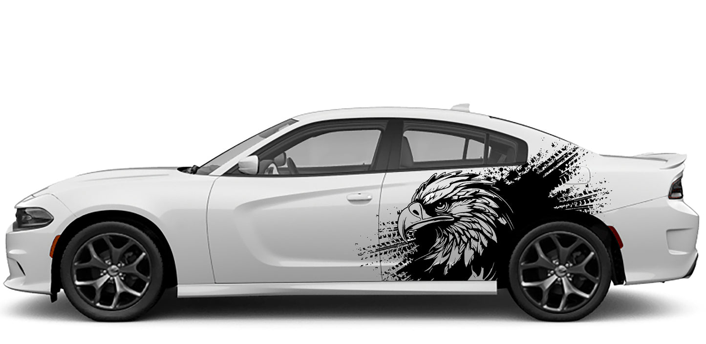Dodge Charger Eagle Splash Side Decals (Pair) : Vinyl Graphics Kit Fits (2015-2023)