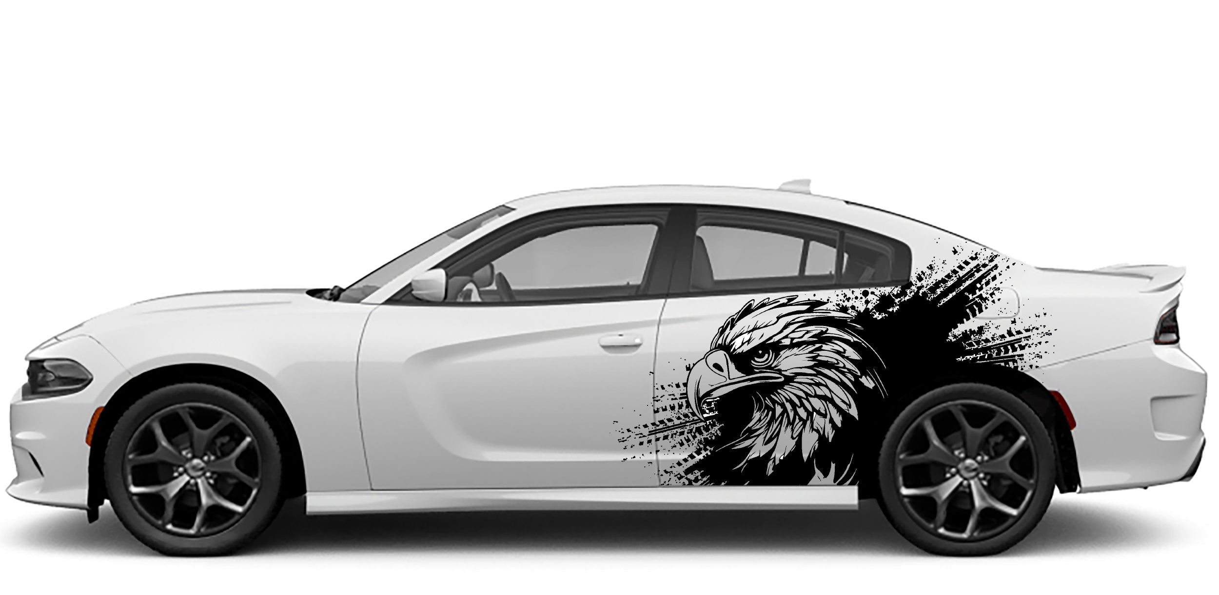 Dodge Charger Eagle Splash Side Decals (Pair) : Vinyl Graphics Kit Fits (2015-2023)