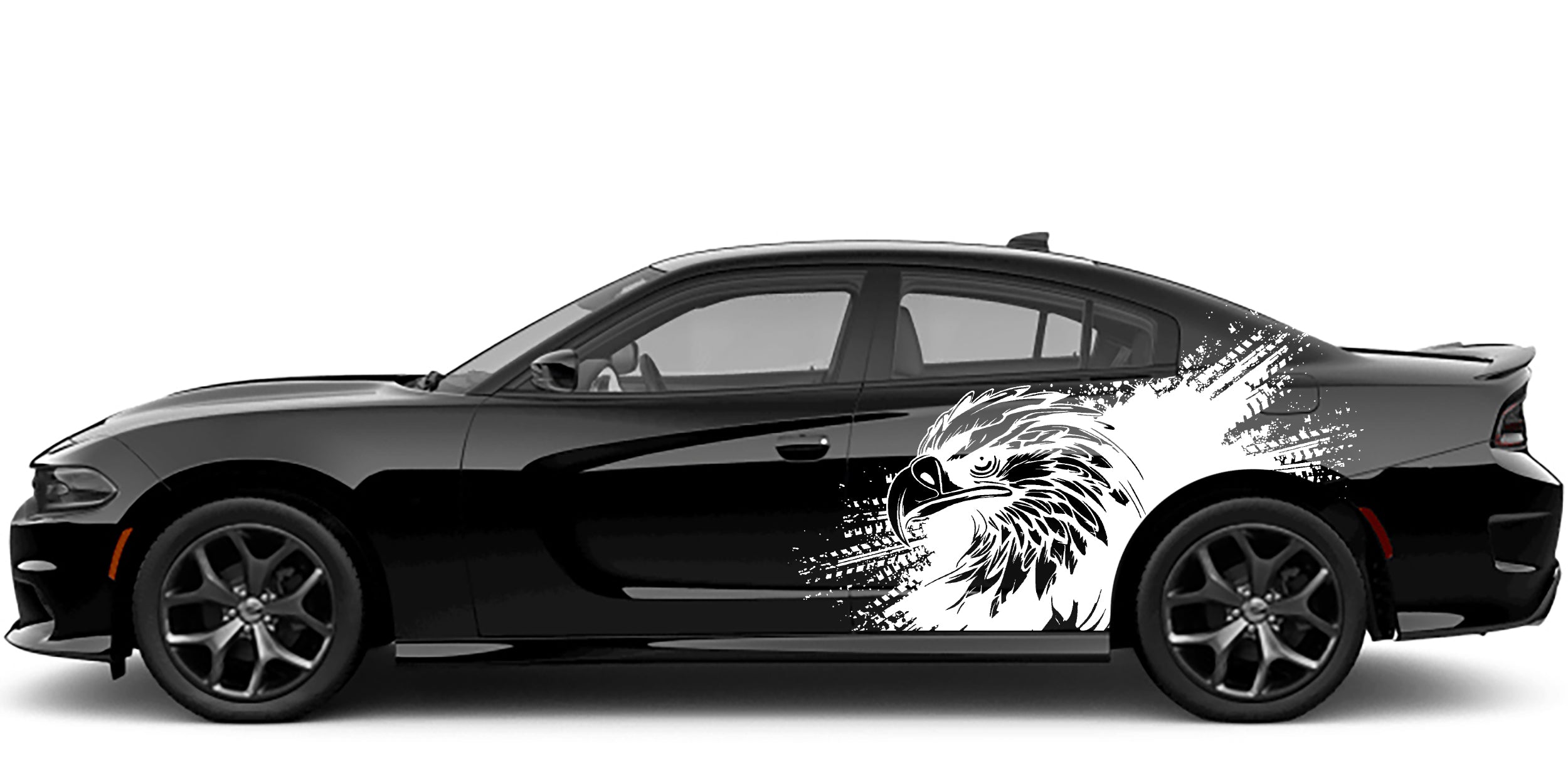 eagle splash side graphics for dodge charger 2015 to 2023 models white