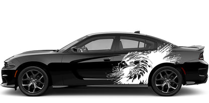eagle splash side graphics for dodge charger 2015 to 2023 models white