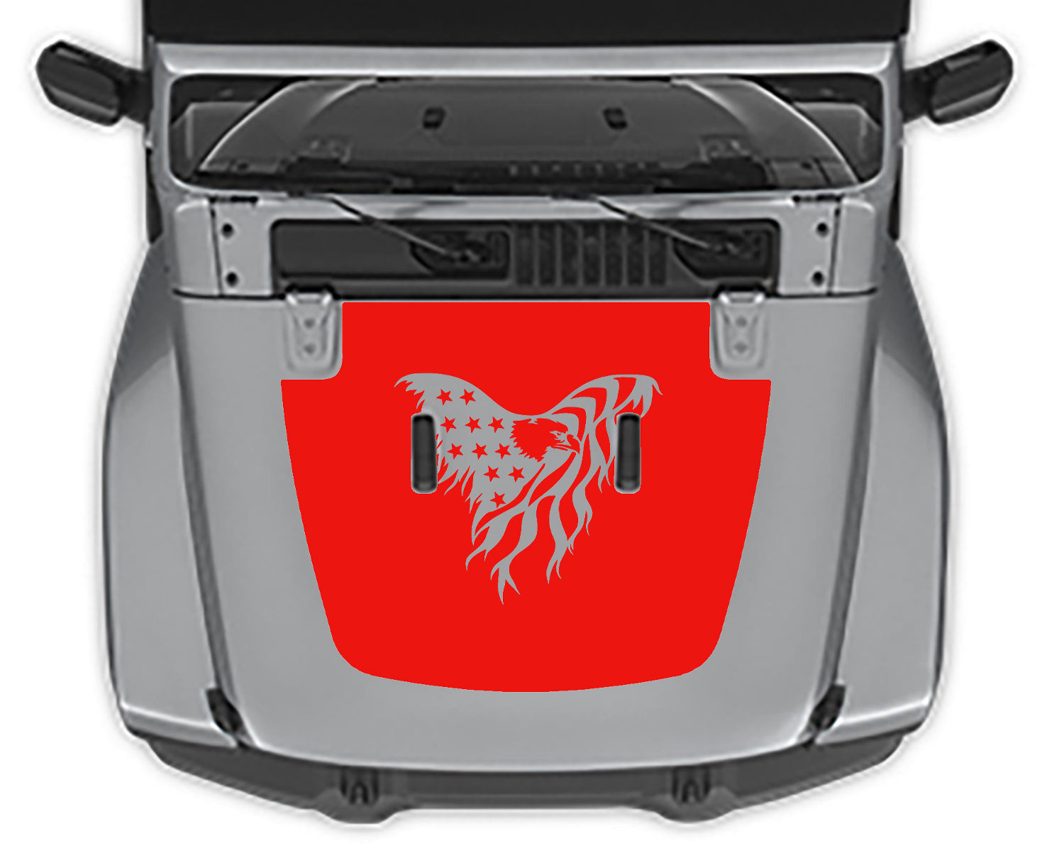 Eagle USA flag hood decal for jeep wrangler jl red