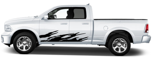 Fire flame rocker panel stripes for dodge ram 2008 to 2023 models black