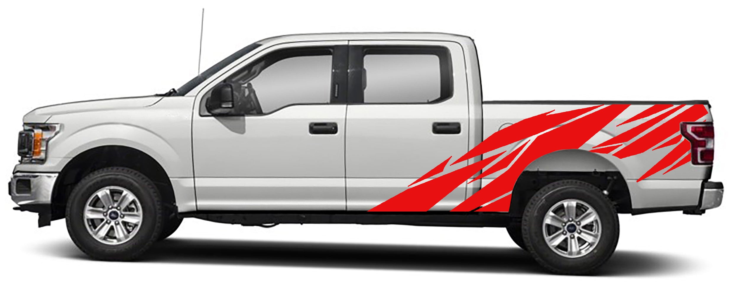 geometric pattern vinyl graphics for ford f 150 2015 to 2020 models red