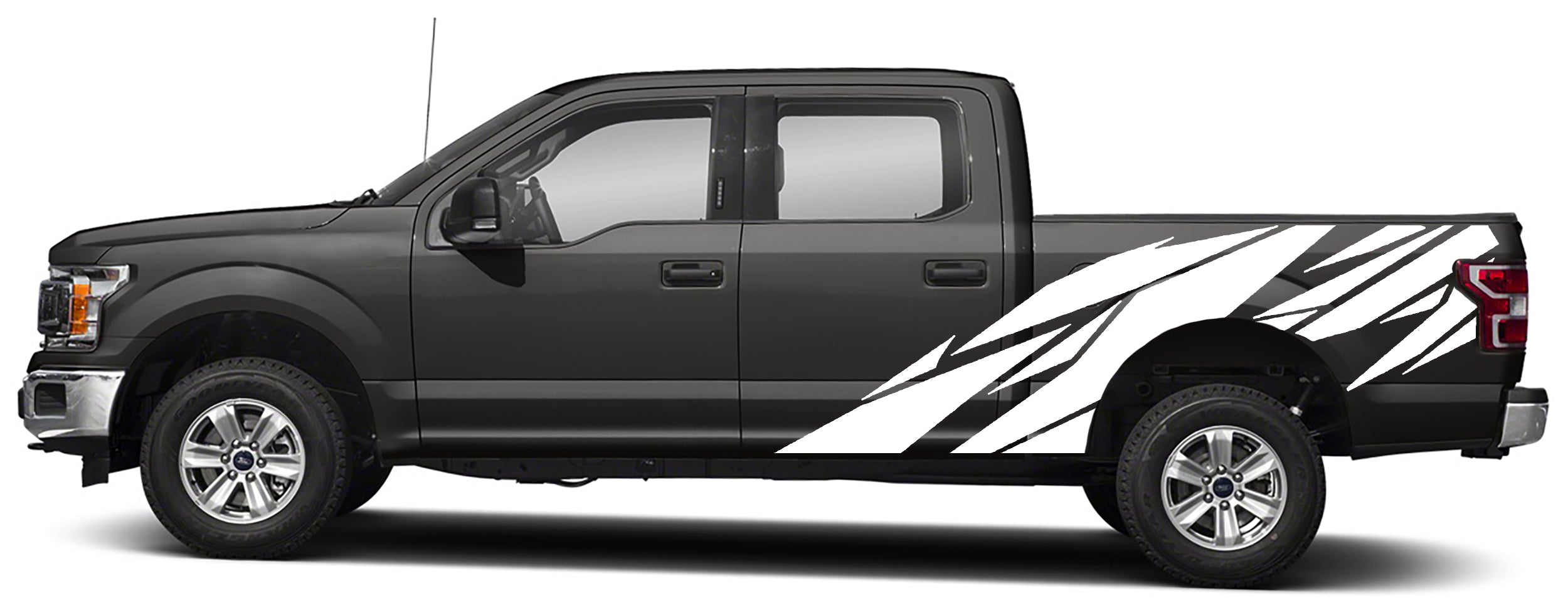 geometric pattern vinyl graphics for ford f 150 2015 to 2020 models white