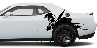 Dodge Challenger Gladiator Warrior Side Decals (Pair) : Vinyl Graphics Kit Fits (2008-2023)